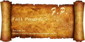 Fall Pongrác névjegykártya